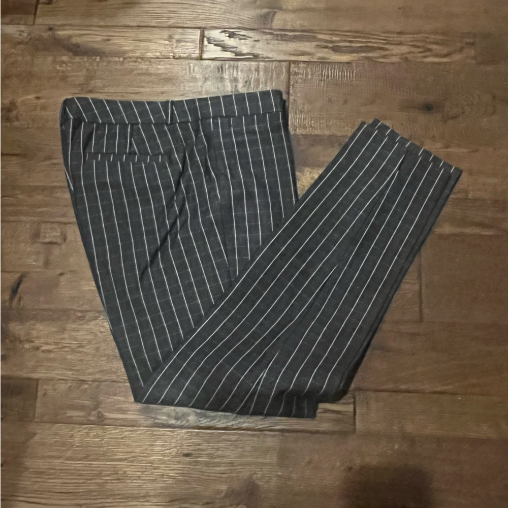 Banana Republic Gray and White Pinstripe Sloan Pants